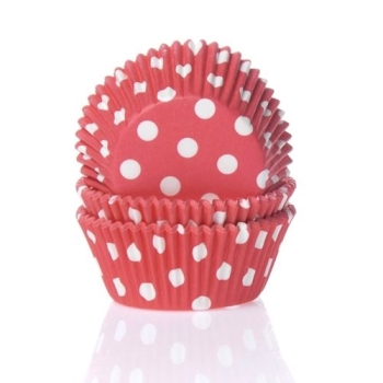 Cupcake Backförmchen - Rot mit weissen Punkten